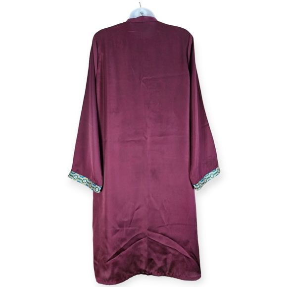 NWOT purple pink green blue red mix print jewel kurta tunic dress Womens Large - Picture 6 of 8